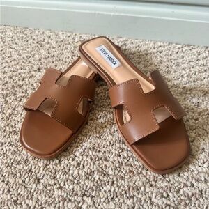Steve Madden Tan Slide Sandals
